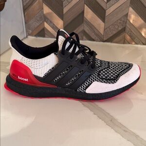 Adidas Ultra Boost Black, White, and Red Shoes